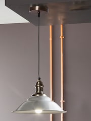 Pacific Grey Macchiato Metal Cafe Ceiling Light Pendant - Image 1 of 2