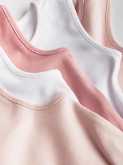 Pink/White 5 Pack Baby 100% Cotton Vest Bodysuits 5 Pack - Image 7 of 9