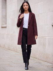 Roman Red Petite Single Breasted Revere Coat - Image 2 of 4