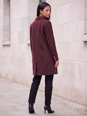 Roman Red Petite Single Breasted Revere Coat - Image 3 of 4