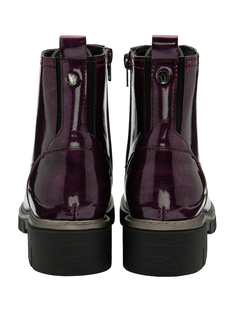 Lotus Purple Patent Lace-Up Ankle Boots - Image 3 of 4