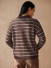 Roman Brown Stripe Knit Jumper - Image 2 of 4