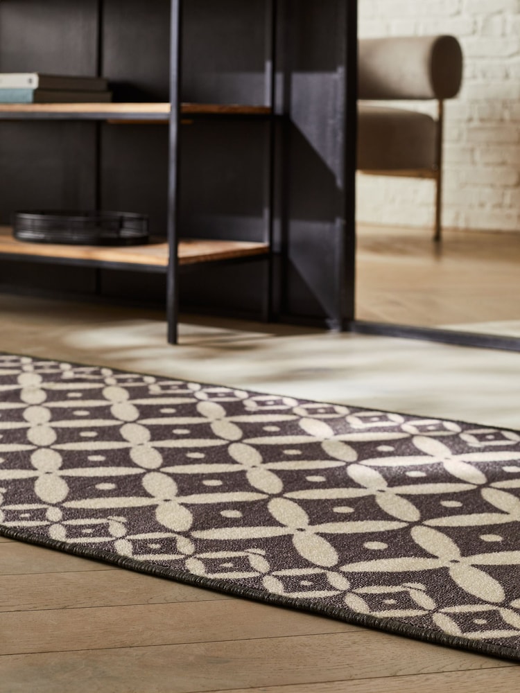 Grey Washable Tile Runner - Image 2 of 5