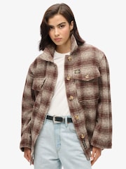 Superdry Ivory Ombre Check Heavyweight Unlined Overshirt - Image 1 of 6