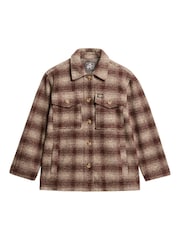 Superdry Ivory Ombre Check Heavyweight Unlined Overshirt - Image 4 of 6