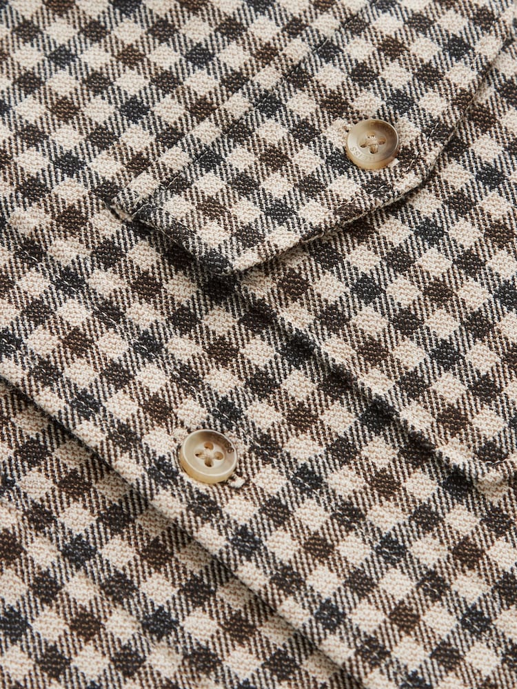 Reiss Chocolate Multi Tremont Junior Brushed Checked Overshirt - Image 6 of 6
