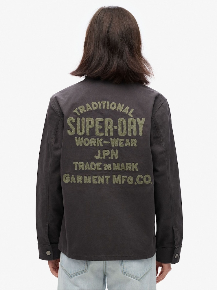 Superdry Blackboard 100% Cotton Emb Chore Jacket - Image 2 of 6