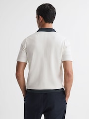Reiss White Durban Cotton Knitted Cuban Collar Shirt - Image 4 of 4