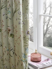 Sage Green Next Regency Floral Eyelet Blackout/Thermal Curtains - Image 1 of 7