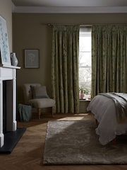Sage Green Next Regency Floral Eyelet Blackout/Thermal Curtains - Image 4 of 7