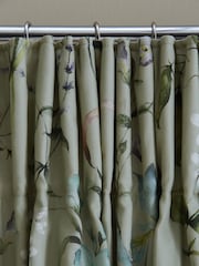 Sage Green Next Regency Floral Eyelet Blackout/Thermal Curtains - Image 6 of 7