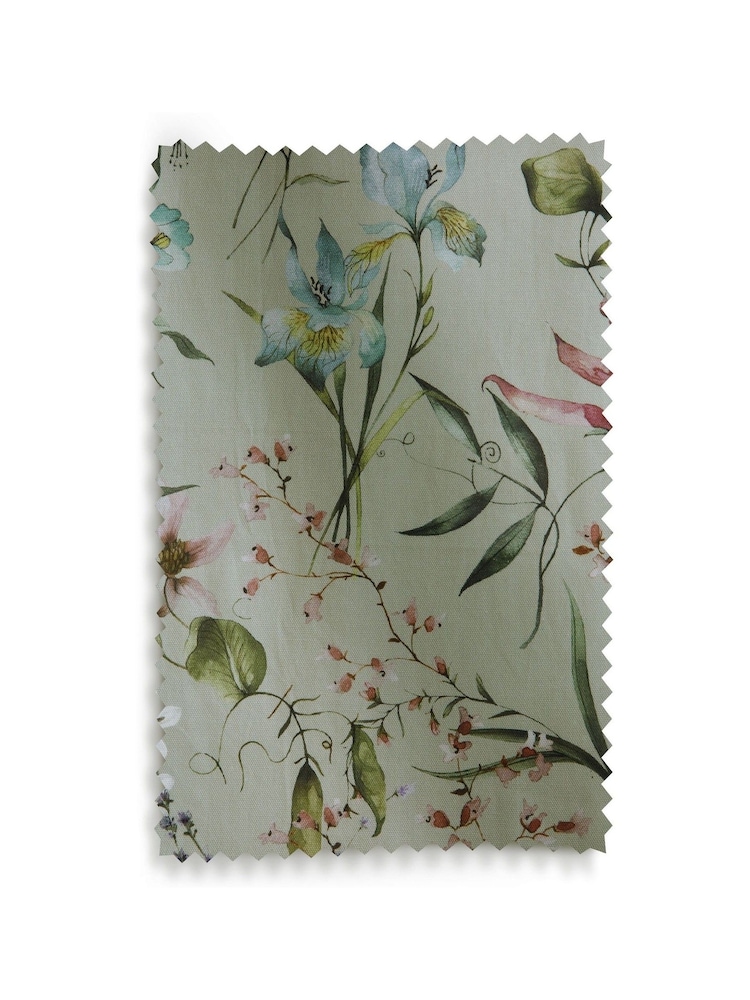 Sage Green Next Regency Floral Eyelet Blackout/Thermal Curtains - Image 8 of 8 Sage Green Next Regency Floral Eyelet Blackout/Thermal Curtains - Image 8 of 8