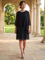 Roman Black Petite 2 In 1 Shift Dress - Image 3 of 4