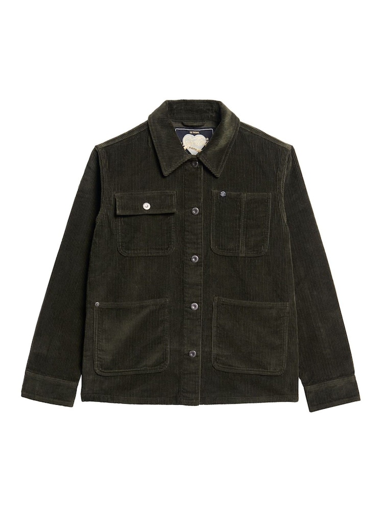 Superdry Army Khaki 100% Cotton Corduroy Chore Jacket - Image 5 of 6
