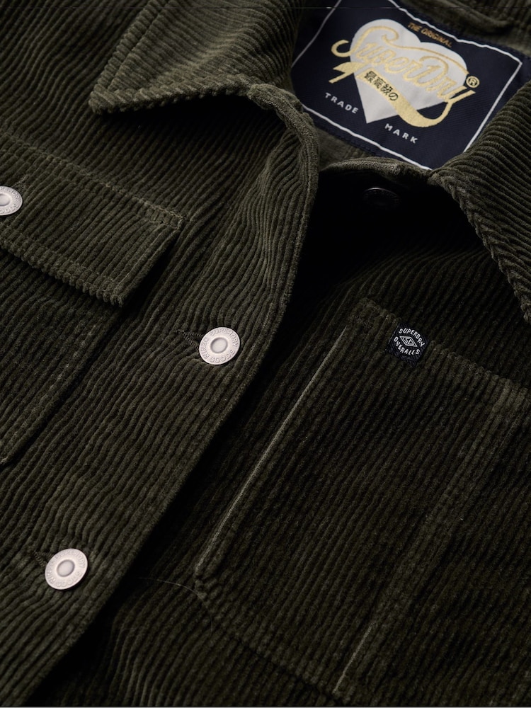 Superdry Army Khaki 100% Cotton Corduroy Chore Jacket - Image 6 of 6