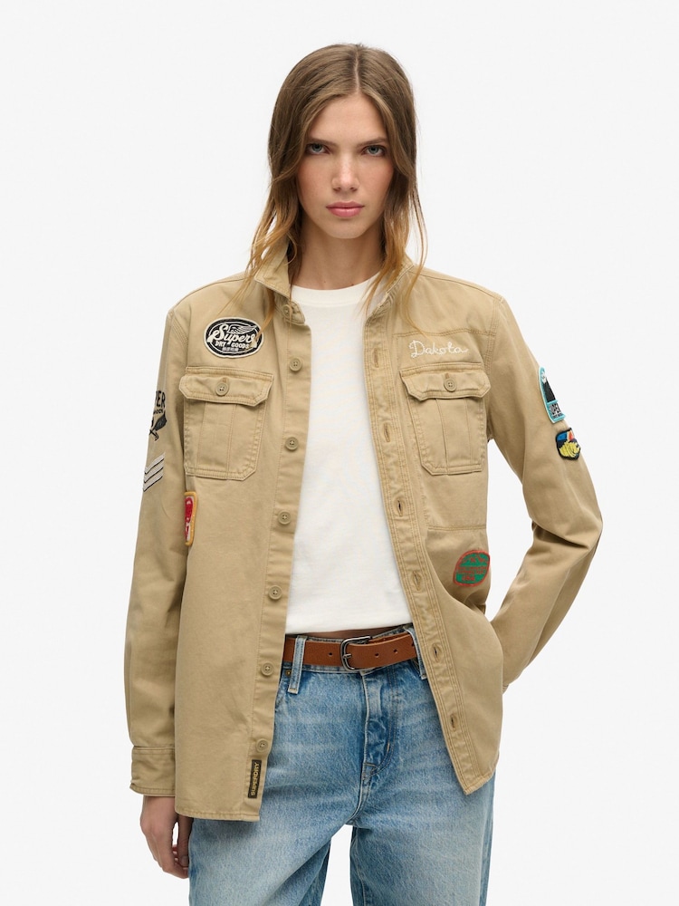 Klassisches hellbraun - Superdry Scout langärmeliges Hemd aus 100 % Baumwolle - Bild 1 von 5