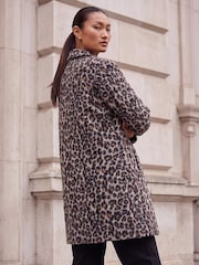 Roman Black Petite Animal Boucle Coat - Image 4 of 4