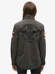 Verwaschenes Schwarz - Superdry Scout langärmeliges Hemd aus 100 % Baumwolle - Bild 2 von 4