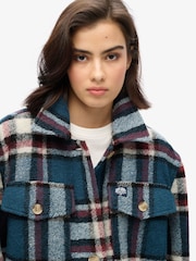 Superdry Petrol Blue Check Heavyweight Unlined Overshirt - Image 2 of 4