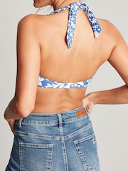 Joules Jasmine Blue Mosaic Bikini Top - Image 2 of 6