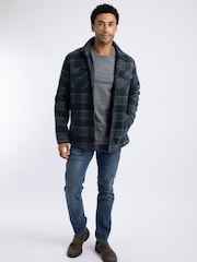 블루 - Weird Fish Tyburn Check Fleece Jacket - 7의 이미지 1