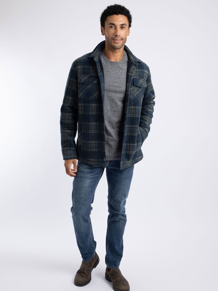 블루 - Weird Fish Tyburn Check Fleece Jacket - 7의 이미지 1
