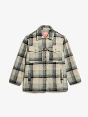 Superdry Pale Blue/Black/Ivory Check Heavyweight Unlined Overshirt - Image 4 of 5
