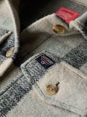 Superdry Pale Blue/Black/Ivory Check Heavyweight Unlined Overshirt - Image 5 of 5