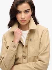 Superdry Canyon Beige 100% Cotton Emb Chore Jacket - Image 4 of 6