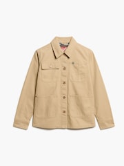Superdry Canyon Beige 100% Cotton Emb Chore Jacket - Image 5 of 6