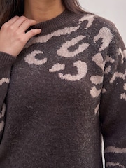 Roman Brown Petite Animal Jumper - Image 4 of 4