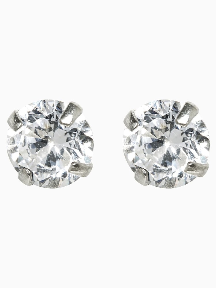 Sterling Silver Cubic Zirconia Large Stud Earrings - Image 1 of 3