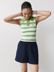 Navy Blue Linen Rich Summer Shorts - Image 3 of 8