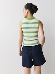Navy Blue Linen Rich Summer Shorts - Image 4 of 8