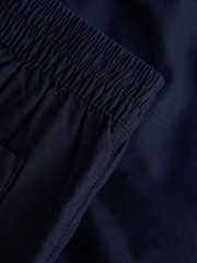 Navy Blue Linen Rich Summer Shorts - Image 8 of 8