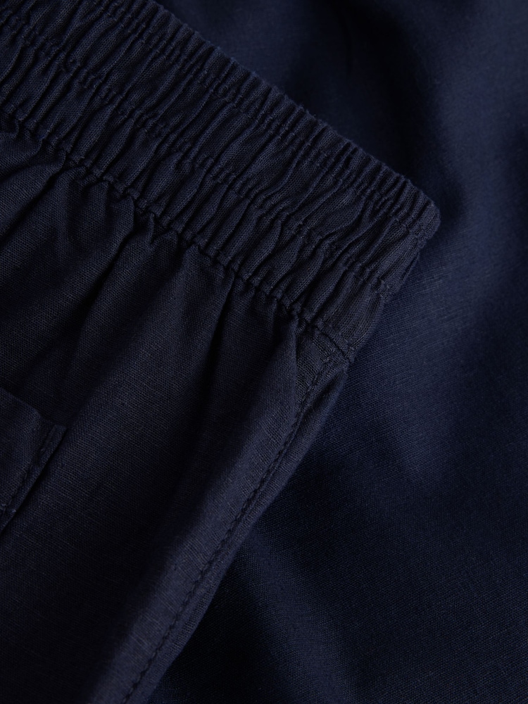 Navy Blue Linen Rich Summer Shorts - Image 8 of 8