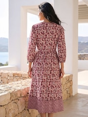 فستان متوسط الطول بطبعة إطار للأحجام الصغيرة من Roman - Image 3 of 4