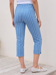 Roman Blue Petite Stripe Cropped Trousers - Image 3 of 4