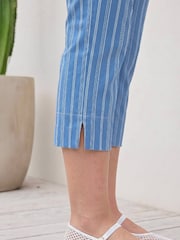 Roman Blue Petite Stripe Cropped Trousers - Image 4 of 4