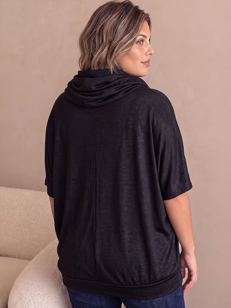 Roman Black Curve Jersey Bubble Hem Top - Image 4 of 4 Roman Black Curve Jersey Bubble Hem Top - Image 4 of 4