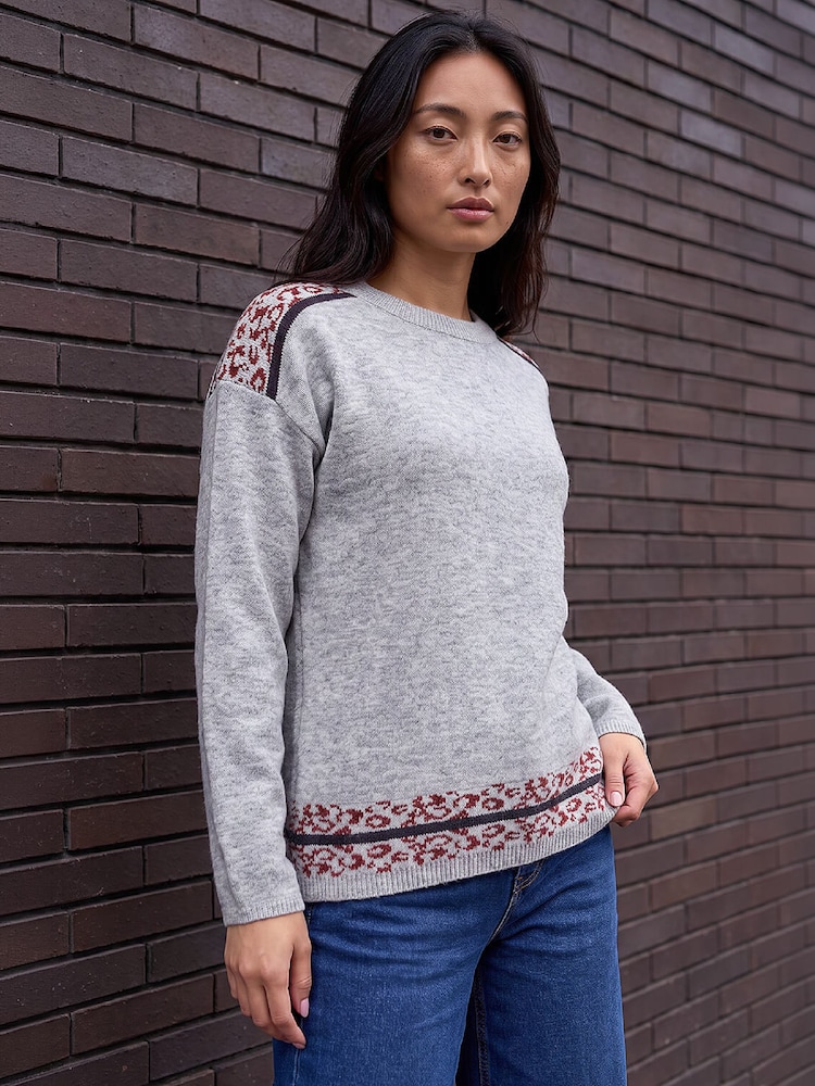 Roman Grey Petite Animal Jumper - Image 1 of 4 Roman Grey Petite Animal Jumper - Image 1 of 4