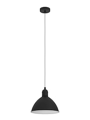 Eglo Black Priddy Domed Single Pendant Ceiling Light - Image 2 of 4