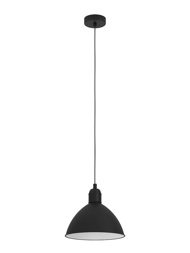Eglo Black Priddy Domed Single Pendant Ceiling Light - Image 2 of 4