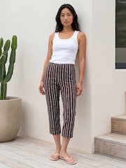 Roman Brown Petite Stripe Cropped Trousers - Image 2 of 4
