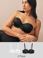 Black/White Light Pad Strapless Multiway Bras 2 Pack A-E - Image 1 of 5