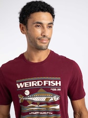 أحمر - Weird Fish Big Fish Front Print Graphic T-Shirt - صورة 4 من 6