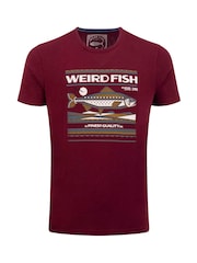 أحمر - Weird Fish Big Fish Front Print Graphic T-Shirt - صورة 5 من 6
