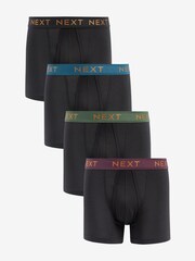 Svart Bamboo Rich midjeband - 4 -paket - Signatur A-Front Boxers - Bild 1 av 6