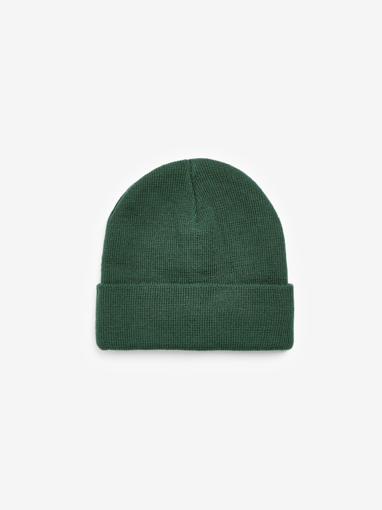 Forest Green Flat Knit Beanie Hat (3mths-16yrs) - Image 1 of 2