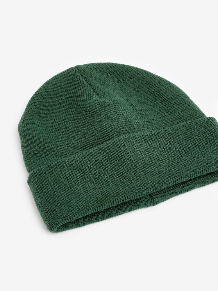 Forest Green Flat Knit Beanie Hat (3mths-16yrs) - Image 2 of 2